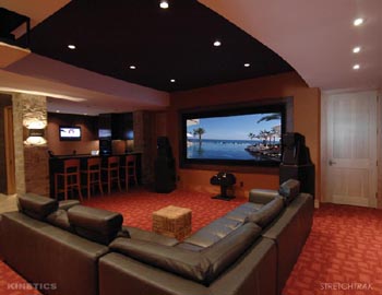 Design Home Theater on Stretch Trak System Provides The Ultimate In Home Theater Design